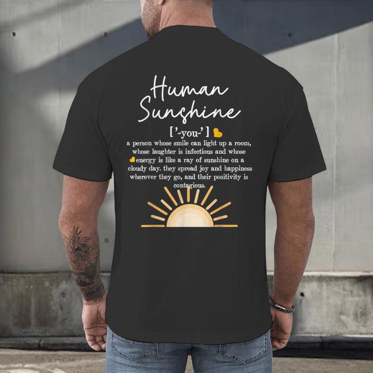 Vintage Human Sunshine Definition Teachers Mom Boss Women Men's Back Print T-Shirt, gift for family, gift for coworker