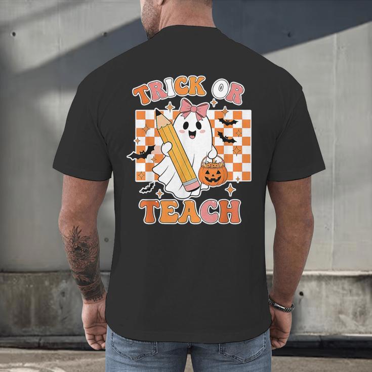 Vintage Teacher Shirt Women Trick Or Teach Halloween Men's Back Print T-Shirt, gift for family, gift for coworker Vintage Teacher Shirt Women Trick Or Teach Halloween Men's Back Print T-Shirt, gift for family, gift for coworker