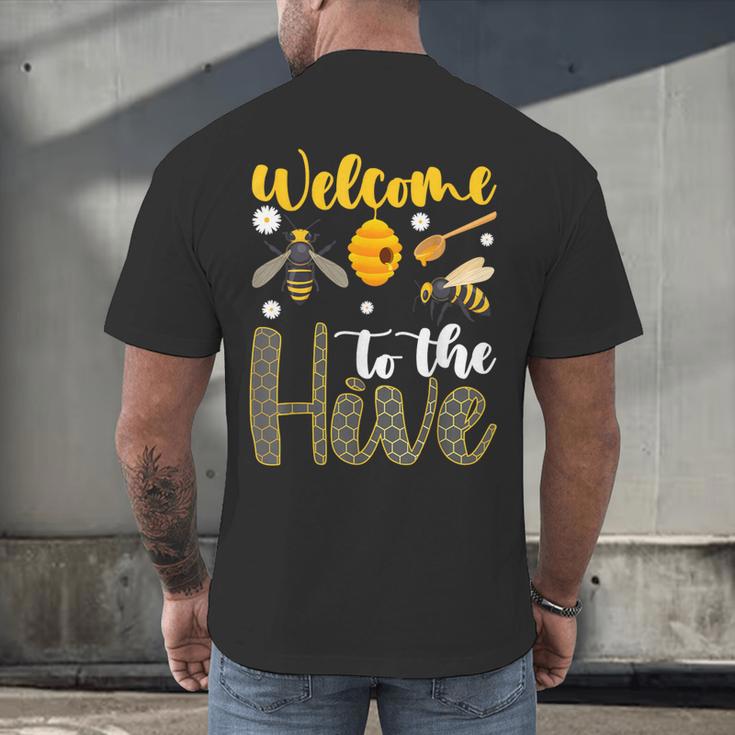 Welcome To The Hive Bee Teacher Back To School Men's Back Print T-Shirt, gift for family, gift for coworker Welcome To The Hive Bee Teacher Back To School Men's Back Print T-Shirt, gift for family, gift for coworker