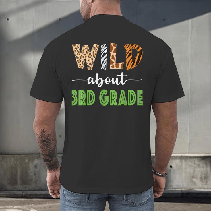 Wild About 3rd Grade Teacher Student Third Grade Zoo Safari Men Women Girls Kids Men's Back Print T-Shirt, gift for family, gift for coworker