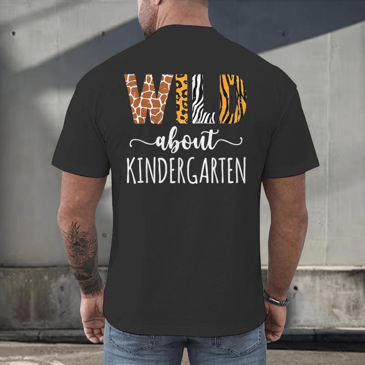 Wild About Kindergarten Teacher Leopard Print Men's Back Print T-Shirt, gift for family, gift for coworker Wild About Kindergarten Teacher Leopard Print Men's Back Print T-Shirt, gift for family, gift for coworker