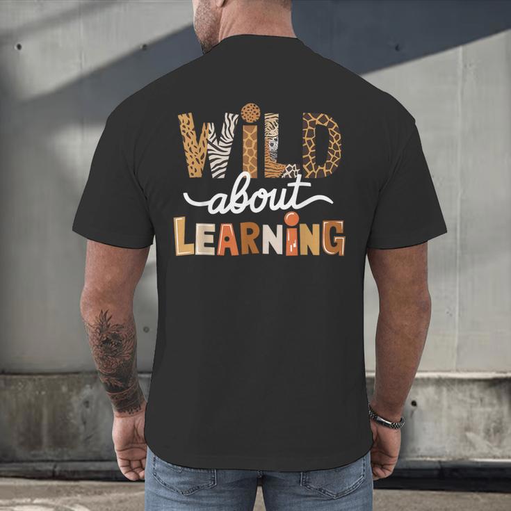 Wild About Learning Back To School First Day Teacher Student Men's Back Print T-Shirt, gift for family, gift for coworker Wild About Learning Back To School First Day Teacher Student Men's Back Print T-Shirt, gift for family, gift for coworker