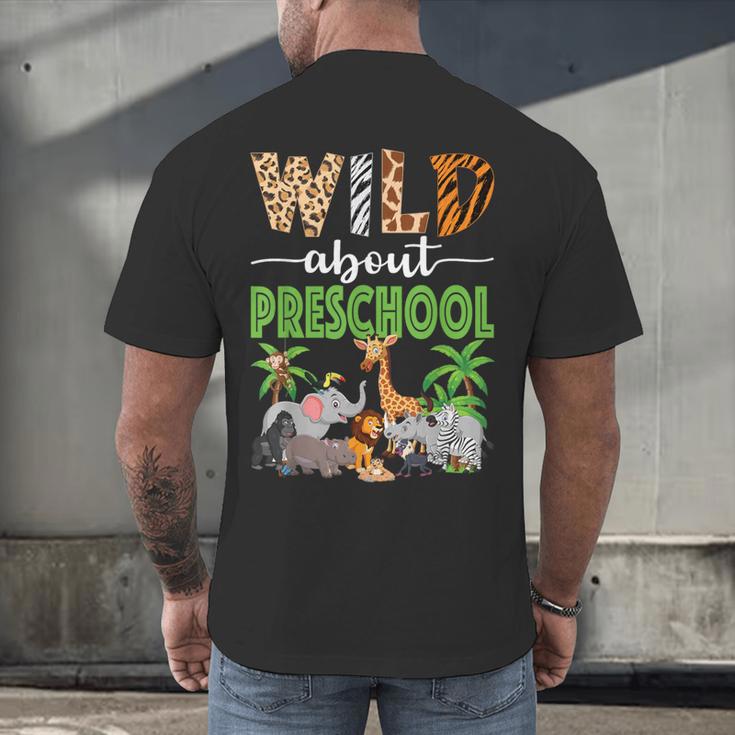 Wild About Preschool Teacher Student Preschool Zoo Safari Men's Back Print T-Shirt, gift for family, gift for coworker Wild About Preschool Teacher Student Preschool Zoo Safari Men's Back Print T-Shirt, gift for family, gift for coworker
