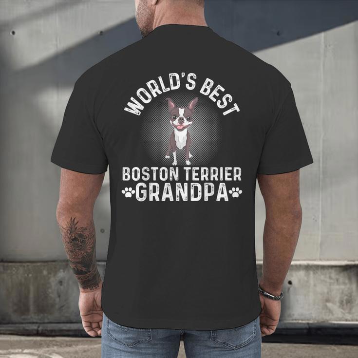 World's Best Boston Terrier Grandpa Dog Grandfather For Men Women Girls Kids Men's Back Print T-Shirt, gift for family, gift for coworker