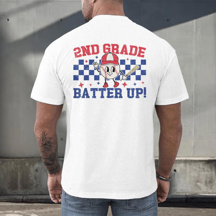 2nd Grade Batter Up Back To School Baseball Teacher Kids Men's Back Print T-Shirt, gift for family, gift for coworker