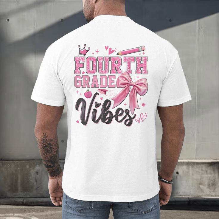 4th Fourth Grade Vibes Back To School Coquette Teacher Girl Men's Back Print T-Shirt, gift for family, gift for coworker 4th Fourth Grade Vibes Back To School Coquette Teacher Girl Men's Back Print T-Shirt, gift for family, gift for coworker