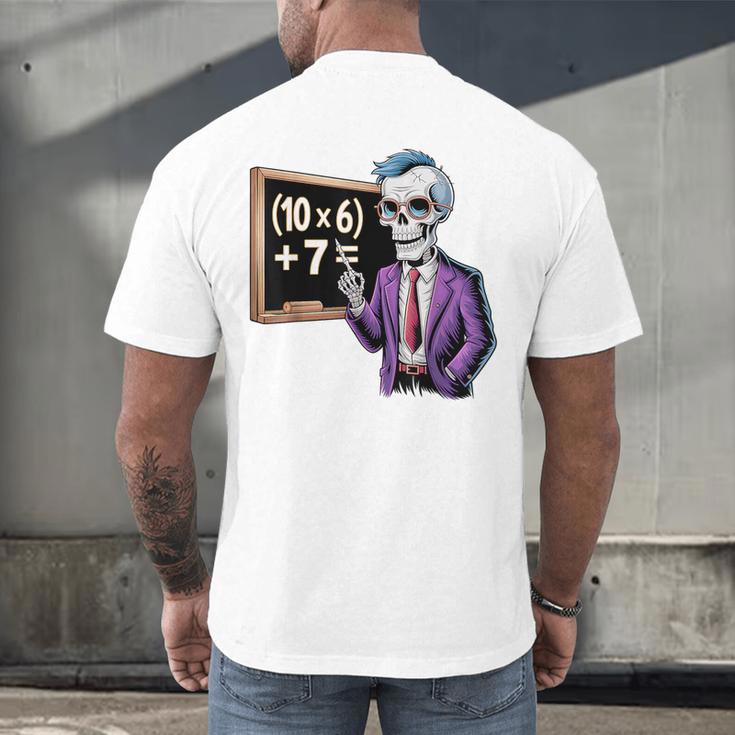67 Math Teacher Meme Brainrot Six Seven Halloween Equation Men's Back Print T-Shirt, gift for family, gift for coworker