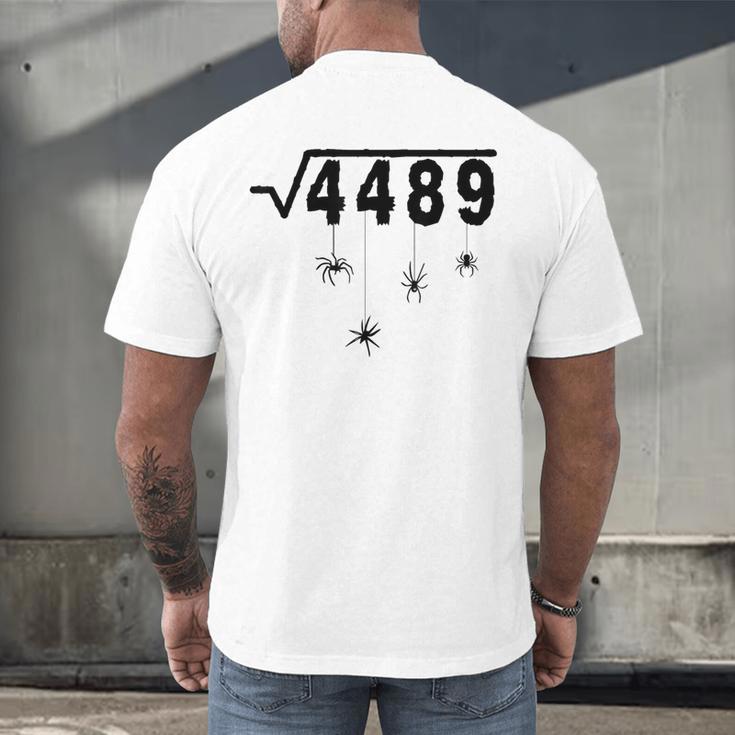 67 Meme Math Teacher 6 7 Halloween Spiders Square Root 4489 Men's Back Print T-Shirt, gift for family, gift for coworker