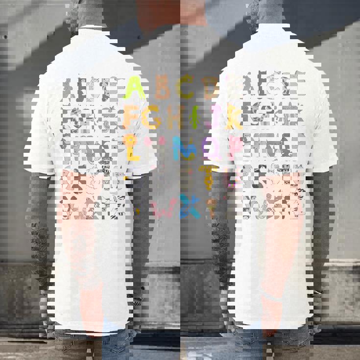 ABC Animals Alphabet Graphic Boys Girls Kindergarten Teacher Men&#x27;s Back Print T-Shirt, gift for family, gift for coworker