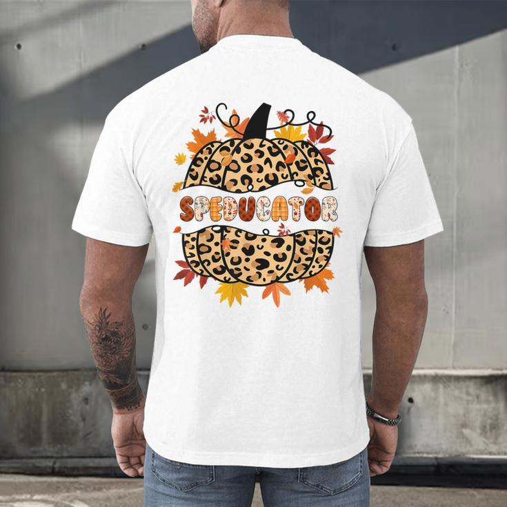 Autumn Fall SPED ED Teacher Thankful Grateful Pumpkin Retro Men's Back Print T-Shirt, gift for family, gift for coworker Autumn Fall SPED ED Teacher Thankful Grateful Pumpkin Retro Men's Back Print T-Shirt, gift for family, gift for coworker