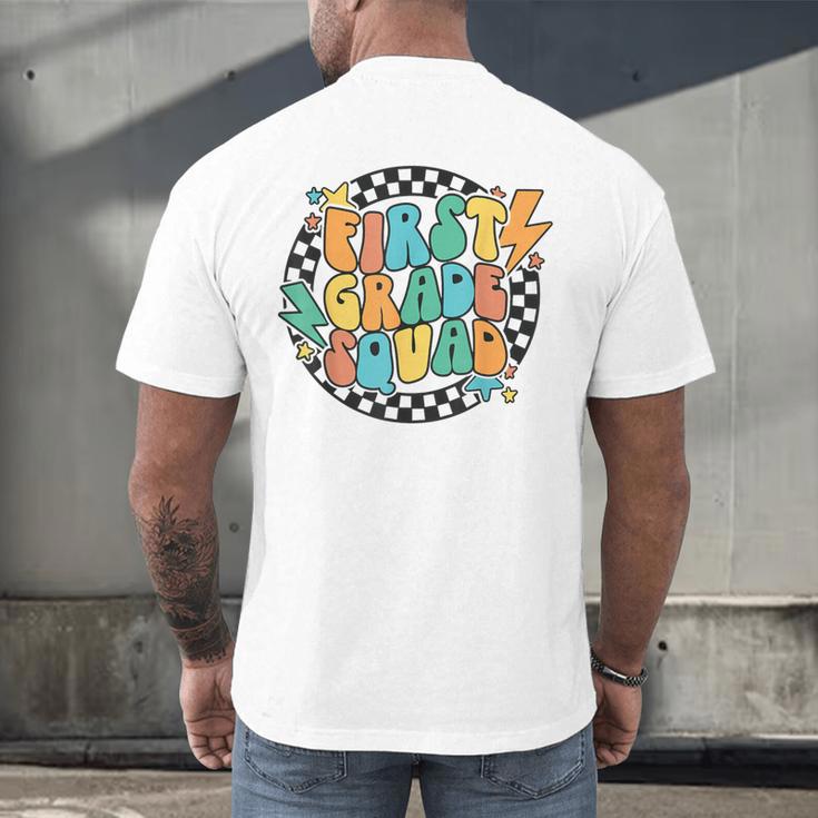 Back To School Groovy Teacher 1st First Grade Crew Squad Men's Back Print T-Shirt, gift for family, gift for coworker Back To School Groovy Teacher 1st First Grade Crew Squad Men's Back Print T-Shirt, gift for family, gift for coworker