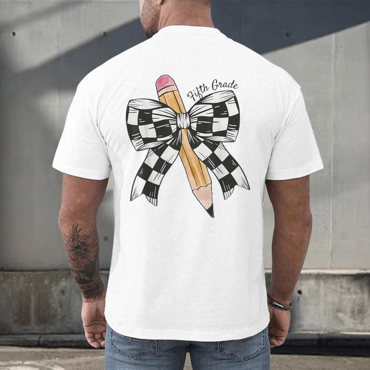 Back To School Hello Fifth Grade Teacher Coquette Pencil Bow Men's Back Print T-Shirt, gift for family, gift for coworker Back To School Hello Fifth Grade Teacher Coquette Pencil Bow Men's Back Print T-Shirt, gift for family, gift for coworker