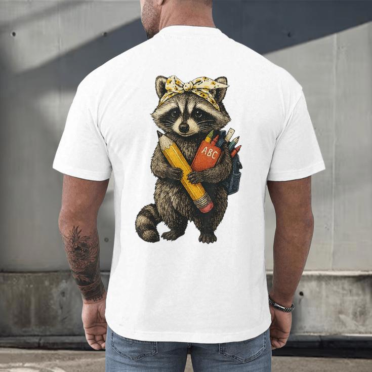 Back To School Raccoon Teachers Student Kids Men's Back Print T-Shirt, gift for family, gift for coworker Back To School Raccoon Teachers Student Kids Men's Back Print T-Shirt, gift for family, gift for coworker