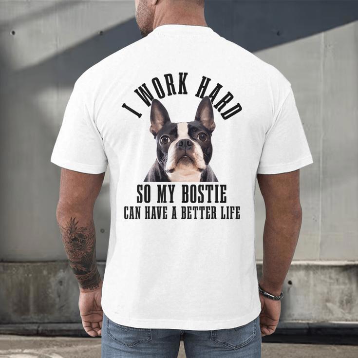 Bostie Mama Dog Dad Boston Terrier For Men Women Men's Back Print T-Shirt, gift for family, gift for coworker
