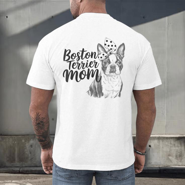Boston Terrier Dog Bostie Mom Idea For Women Men's Back Print T-Shirt, gift for family, gift for coworker