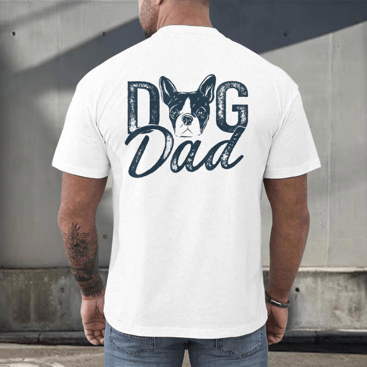 Boston Terrier Dog Dad Men's Back Print T-Shirt, gift for family, gift for coworker