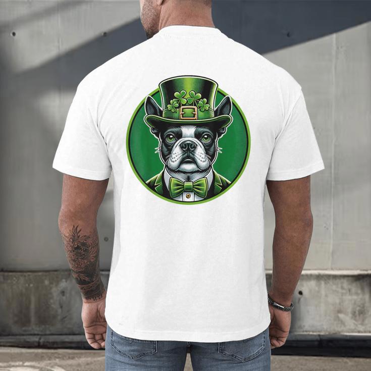 Boston Terrier Dog St Patricks Day Irish Pet Lover Men Women Kids Men's Back Print T-Shirt, gift for family, gift for coworker