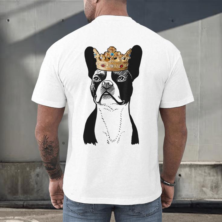 Boston Terrier Dog Wearing Crown For Men Women Girls Kids Men's Back Print T-Shirt, gift for family, gift for coworker