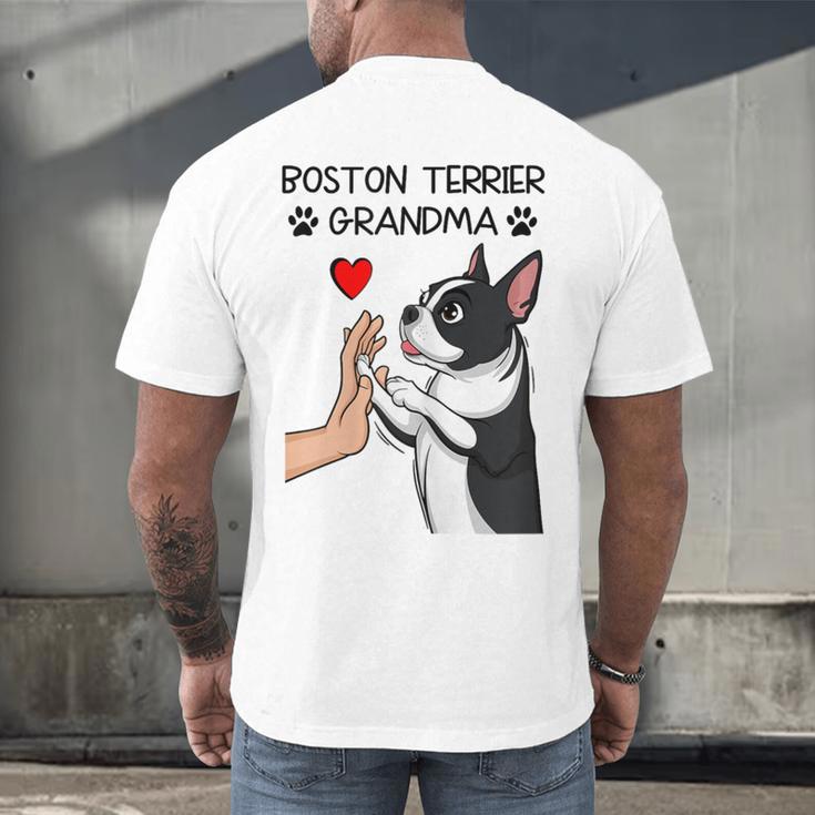 Boston Terrier Grandma Mother's Day Dog Mom Men's Back Print T-Shirt, gift for family, gift for coworker