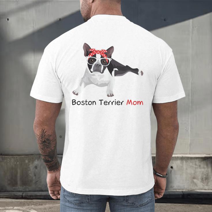 Boston Terrier Mom Bandana Boston Terrier Dog Men's Back Print T-Shirt, gift for family, gift for coworker