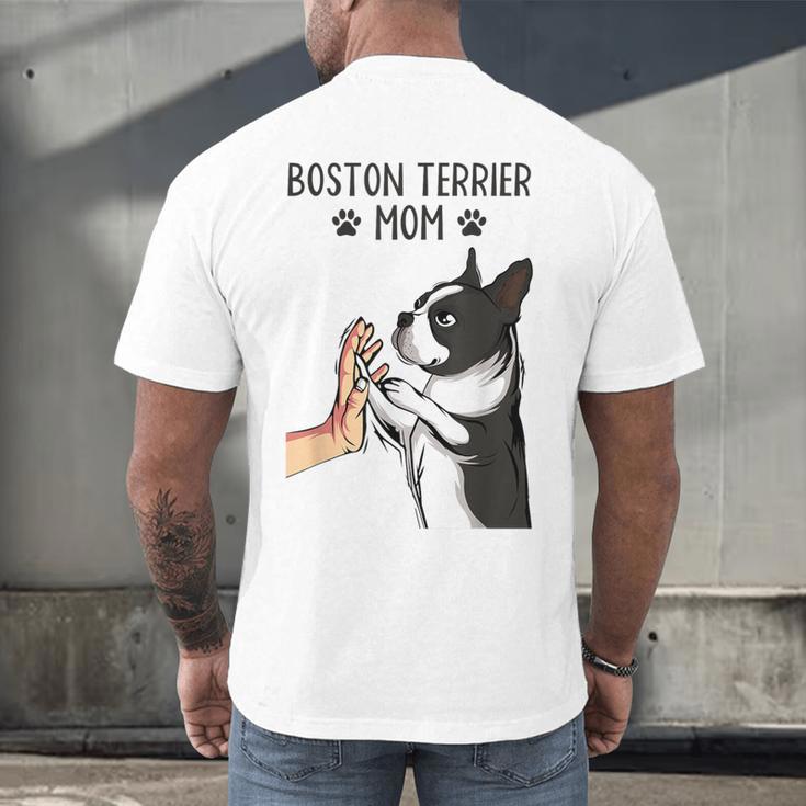 Boston Terrier Mom Dogs Mum Woman Men's Back Print T-Shirt, gift for family, gift for coworker