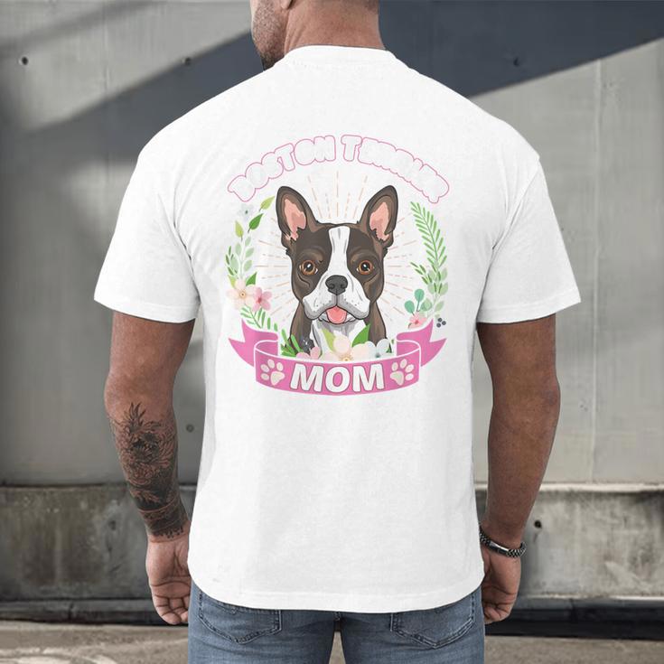 Boston Terrier Mom Mother's Day Men's Back Print T-Shirt, gift for family, gift for coworker