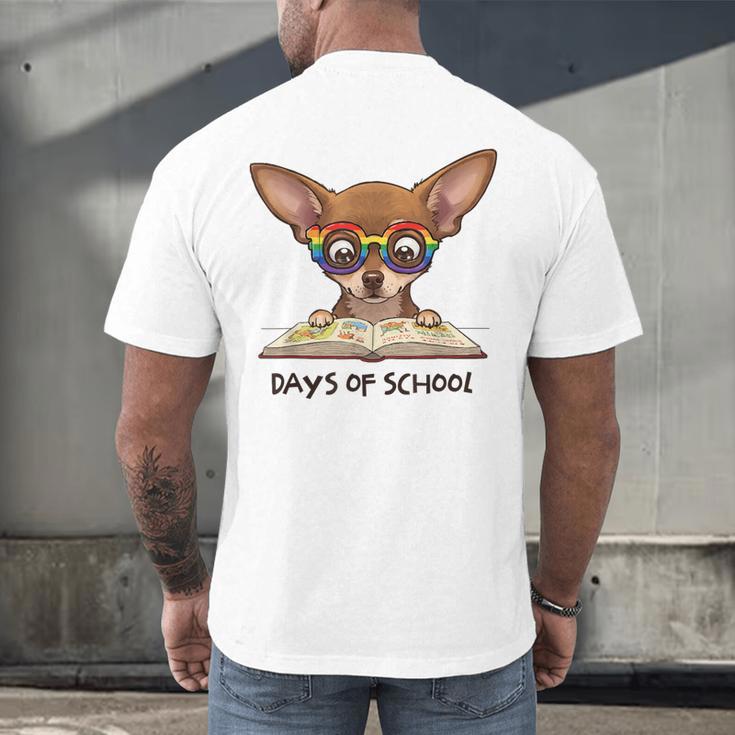 Chihuahua 100 Days Of School Rainbow Glasses Teacher Men's Back Print T-Shirt, gift for family, gift for coworker Chihuahua 100 Days Of School Rainbow Glasses Teacher Men's Back Print T-Shirt, gift for family, gift for coworker