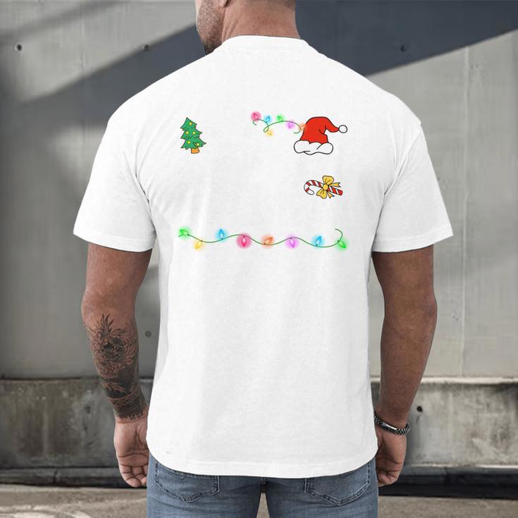 Is It Christmas Break Yet Teacher Xmas Light Santa Hat Men's Back Print T-Shirt, gift for family, gift for coworker