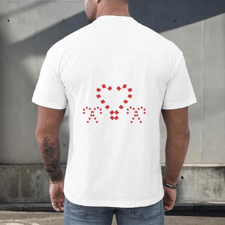 Christmas Candy Cane Work Of Heart Fourth 4th Grade Teacher Men's Back Print T-Shirt, gift for family, gift for coworker