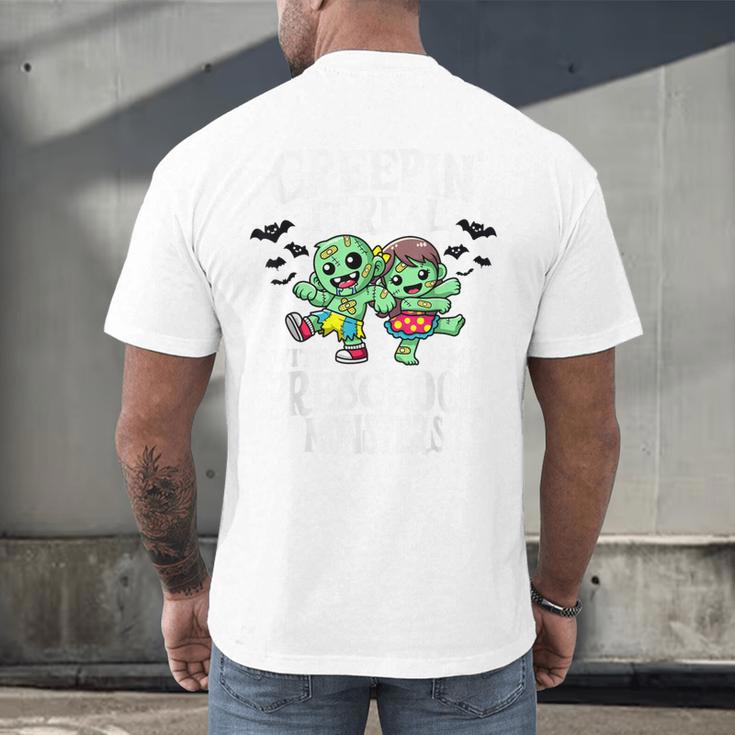 Creepin It Real Monster School Preschool Teacher Halloween Men's Back Print T-Shirt, gift for family, gift for coworker