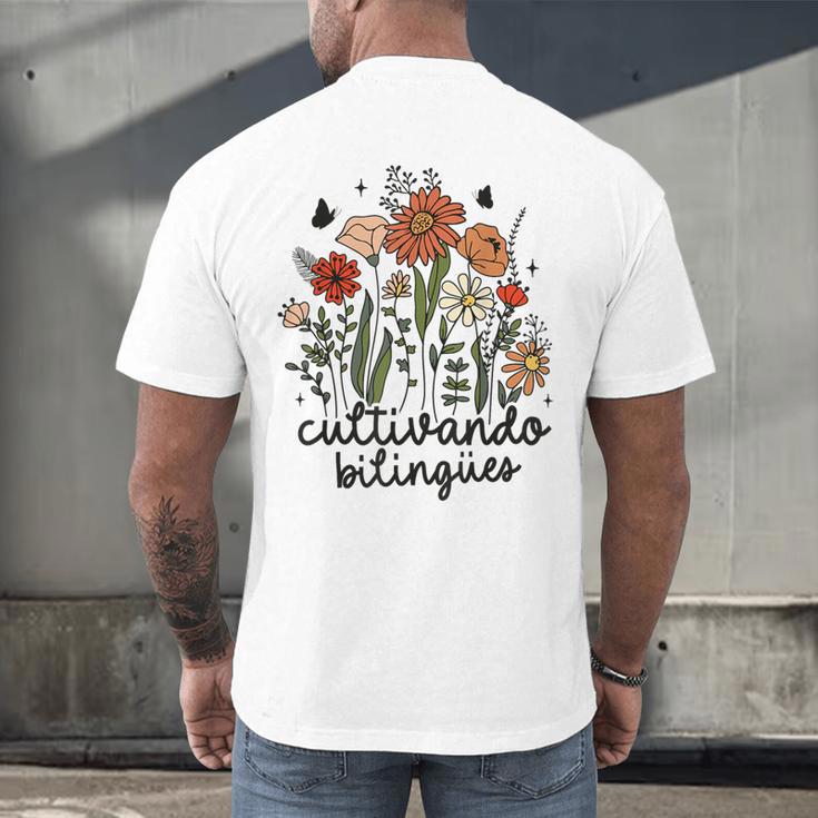 Cultivando Bilingues Dual Language Crew Bilingual Teacher Men Women Girls Kids Men's Back Print T-Shirt, gift for family, gift for coworker