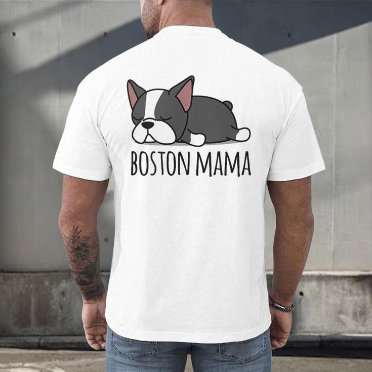 Cute Boston Terrier Boston Mama Men's Back Print T-Shirt, gift for family, gift for coworker