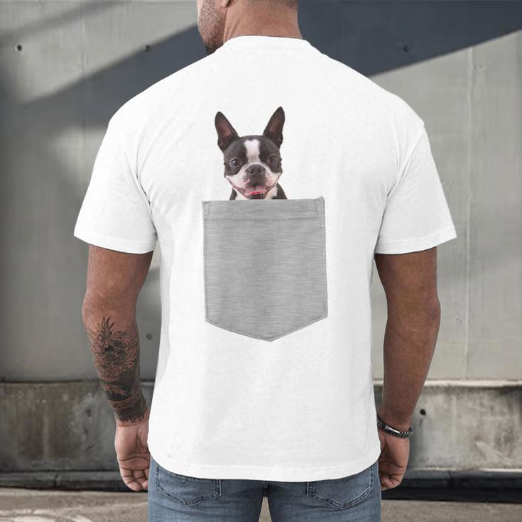 Dog In Your Pocket Boston Terrier For Men Women Girls Kids Men's Back Print T-Shirt, gift for family, gift for coworker