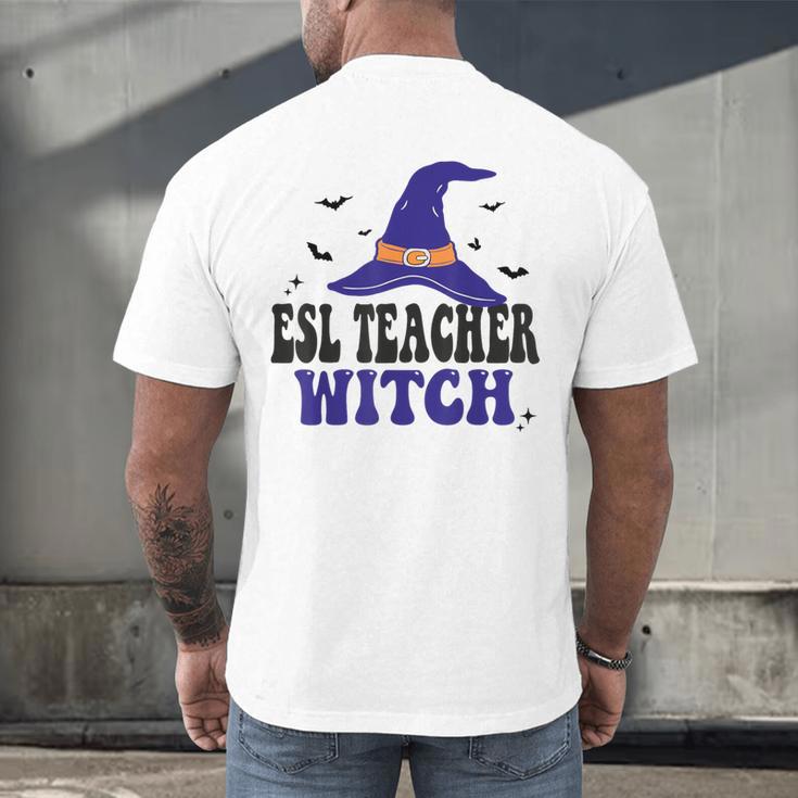 ESL Teacher Witch Halloween Matching Group Costume Men's Back Print T-Shirt, gift for family, gift for coworker ESL Teacher Witch Halloween Matching Group Costume Men's Back Print T-Shirt, gift for family, gift for coworker