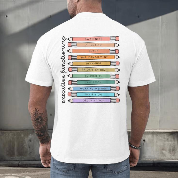 Executive Functioning Skills Back To School Sped Teacher SLP Men's Back Print T-Shirt, gift for family, gift for coworker Executive Functioning Skills Back To School Sped Teacher SLP Men's Back Print T-Shirt, gift for family, gift for coworker
