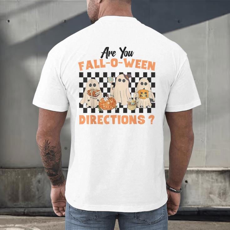 Are You Fall-O-Ween Directions Halloween Ghost Fall Teacher Men's Back Print T-Shirt, gift for family, gift for coworker Are You Fall-O-Ween Directions Halloween Ghost Fall Teacher Men's Back Print T-Shirt, gift for family, gift for coworker