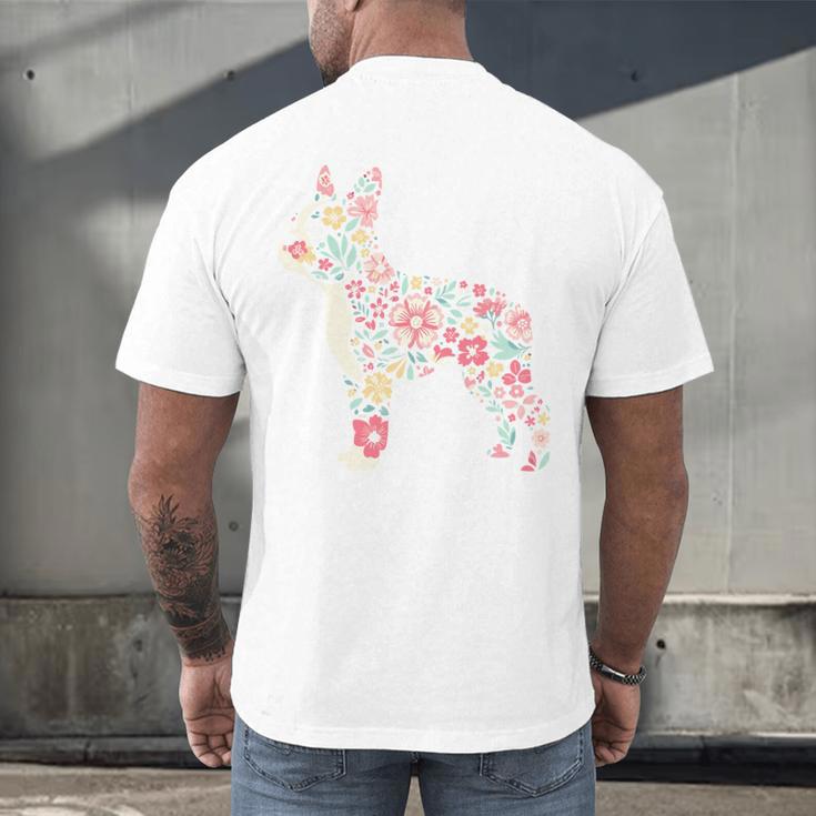 Floral FLower Boston Terrier Mom Grandma Men's Back Print T-Shirt, gift for family, gift for coworker