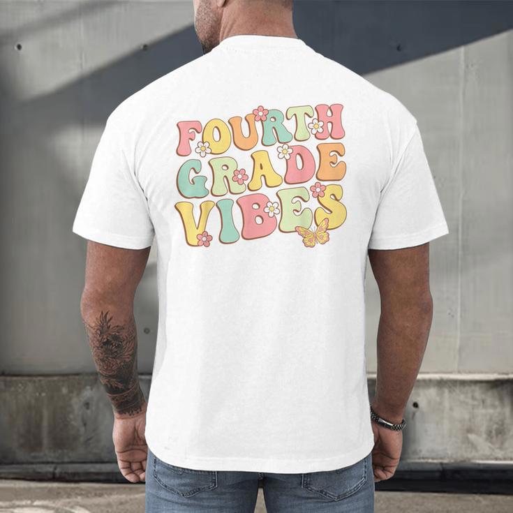 Fourth Grade Vibes Hello Team 4th Grade Teacher Kids Retro Men's Back Print T-Shirt, gift for family, gift for coworker
