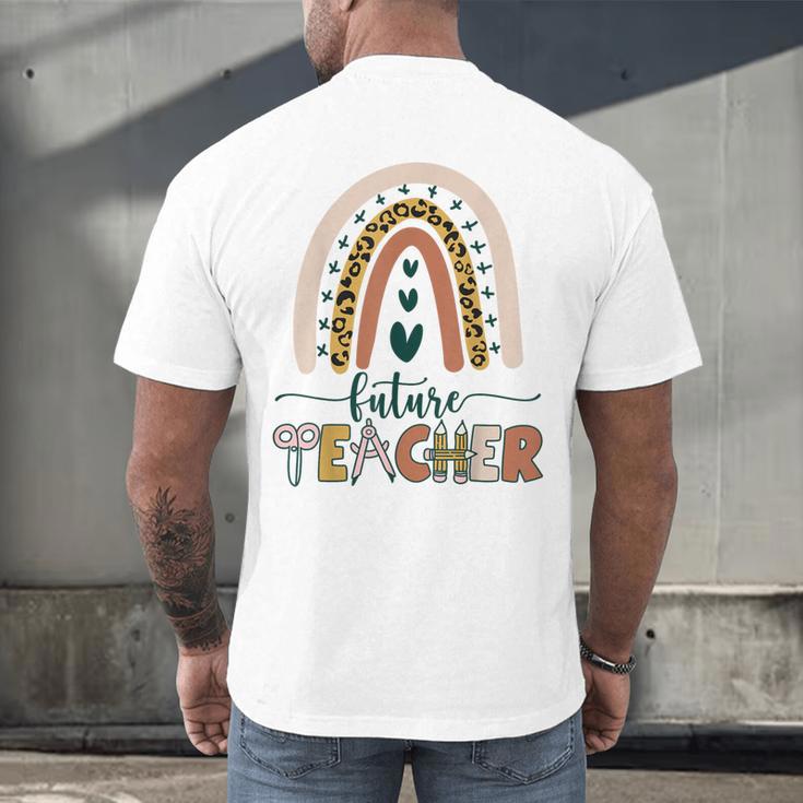 Future Teacher Boho Rainbow Leopard New Grad Student Men's Back Print T-Shirt, gift for family, gift for coworker Future Teacher Boho Rainbow Leopard New Grad Student Men's Back Print T-Shirt, gift for family, gift for coworker