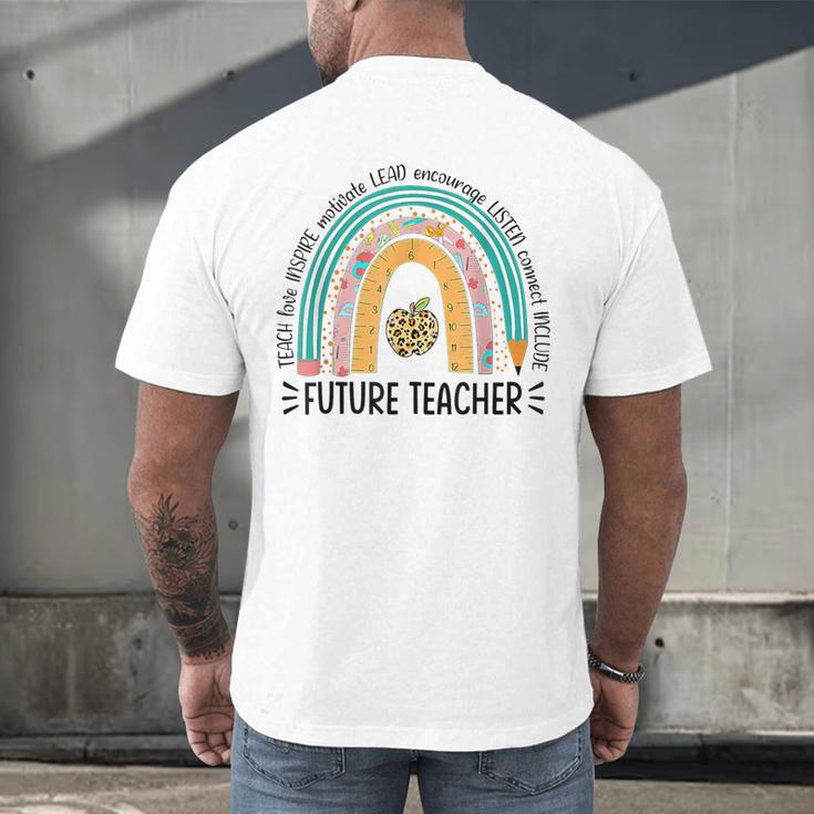 Future Teacher Cute Rainbow Leopard Teacher Outfit For Men Women Girls Kids Men's Back Print T-Shirt, gift for family, gift for coworker Future Teacher Cute Rainbow Leopard Teacher Outfit For Men Women Girls Kids Men's Back Print T-Shirt, gift for family, gift for coworker