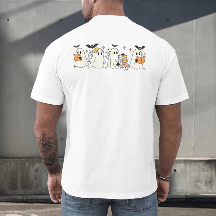 Ghosts Reading Books Library Halloween Teacher Men Women Kid Men's Back Print T-Shirt, gift for family, gift for coworker Ghosts Reading Books Library Halloween Teacher Men Women Kid Men's Back Print T-Shirt, gift for family, gift for coworker