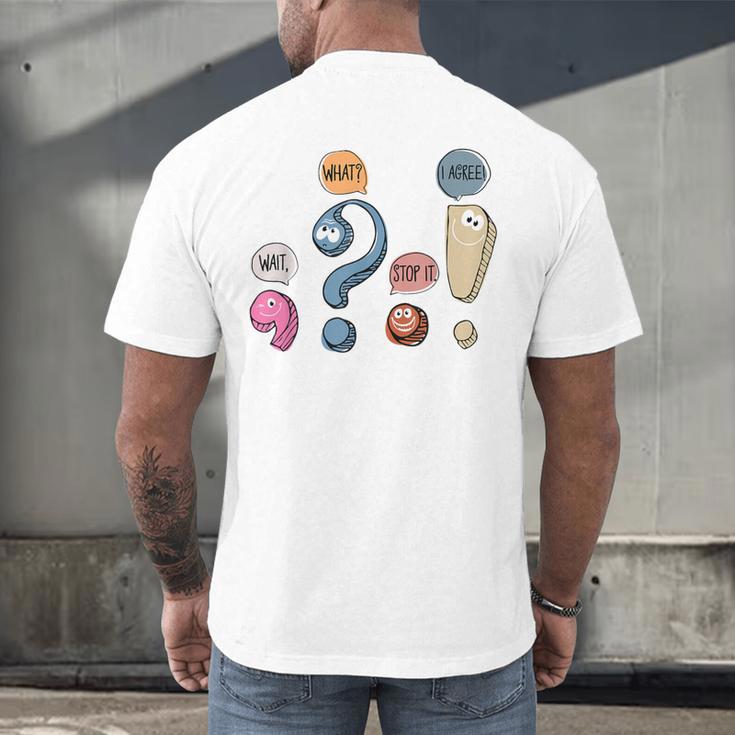 Grammar Teacher Punctuation For English Teacher Men Women Men's Back Print T-Shirt, gift for family, gift for coworker Grammar Teacher Punctuation For English Teacher Men Women Men's Back Print T-Shirt, gift for family, gift for coworker