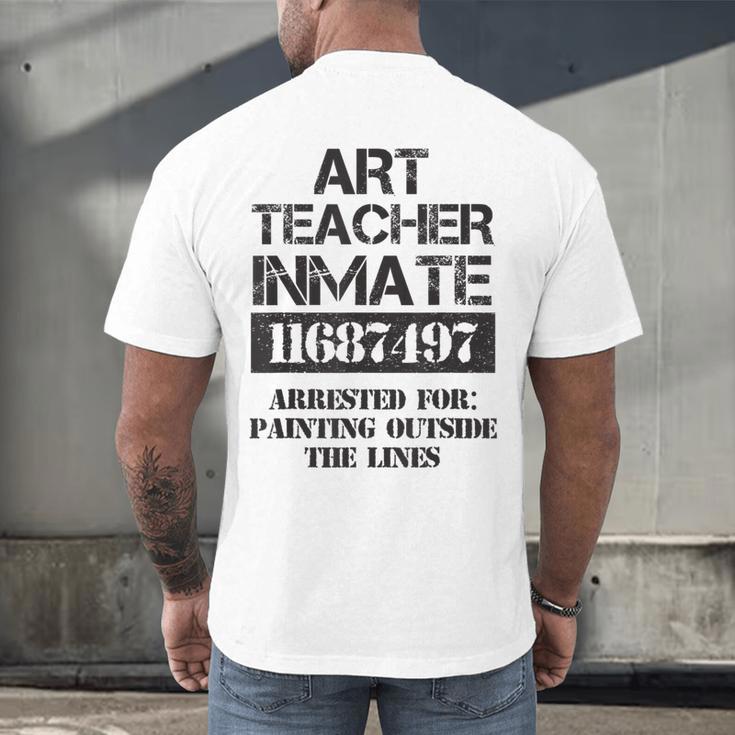 Halloween Art Teacher Prisoner Costume Men's Back Print T-Shirt, gift for family, gift for coworker