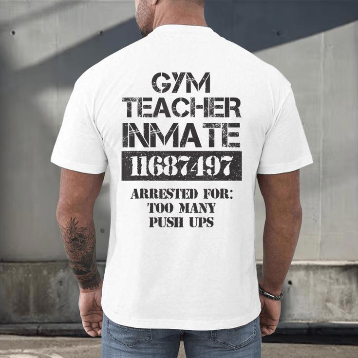 Halloween Gym Teacher Prisoner Costume Men's Back Print T-Shirt, gift for family, gift for coworker