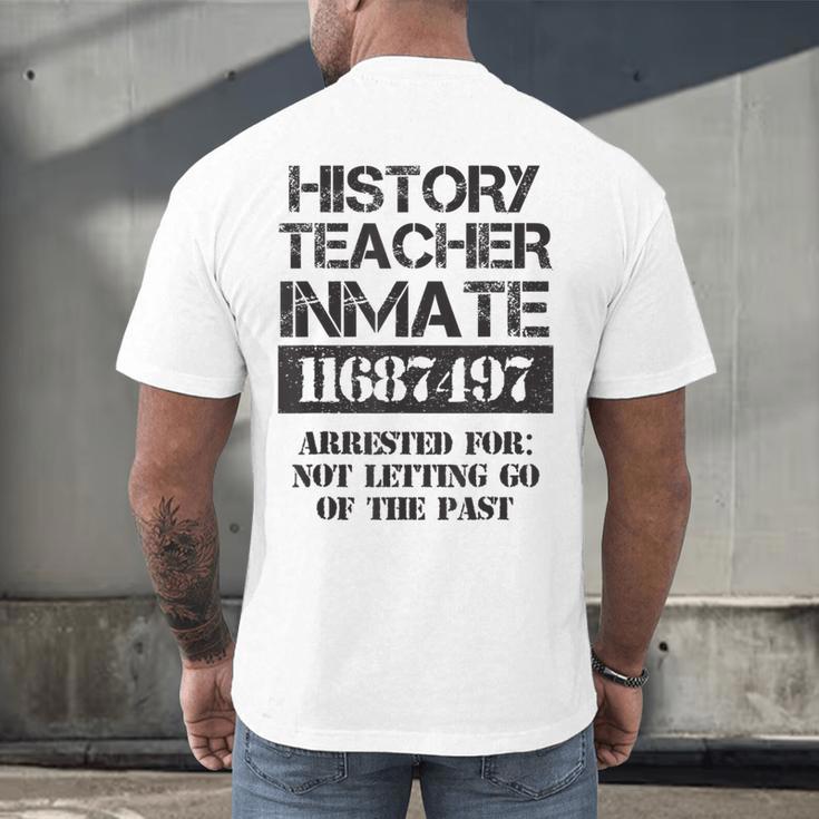 Halloween History Teacher Prisoner Costume Men's Back Print T-Shirt, gift for family, gift for coworker Halloween History Teacher Prisoner Costume Men's Back Print T-Shirt, gift for family, gift for coworker
