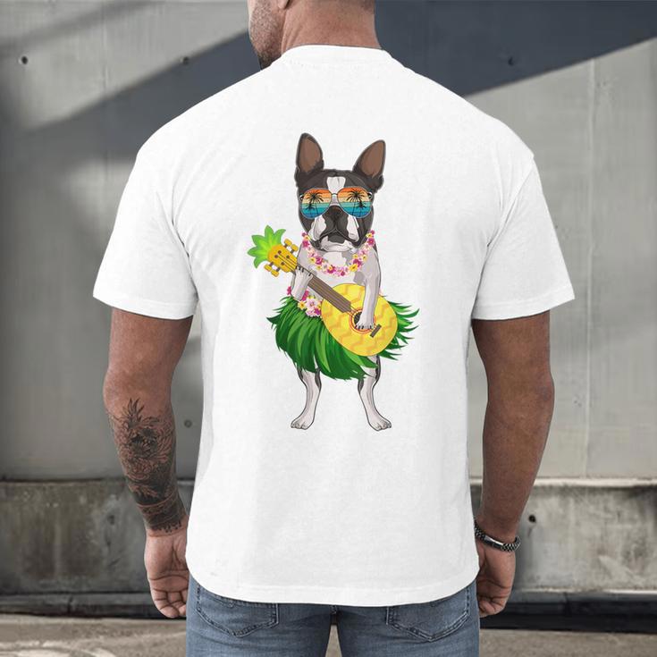 Hawaiian Boston Terrier Dog Pineapple Ukulele Summer For Men Women Girls Kids Men's Back Print T-Shirt, gift for family, gift for coworker
