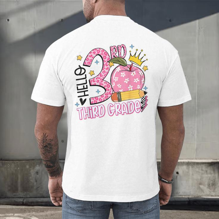 Hello 3rd Third Grade Back To School Pink Leopard Teacher Men's Back Print T-Shirt, gift for family, gift for coworker Hello 3rd Third Grade Back To School Pink Leopard Teacher Men's Back Print T-Shirt, gift for family, gift for coworker
