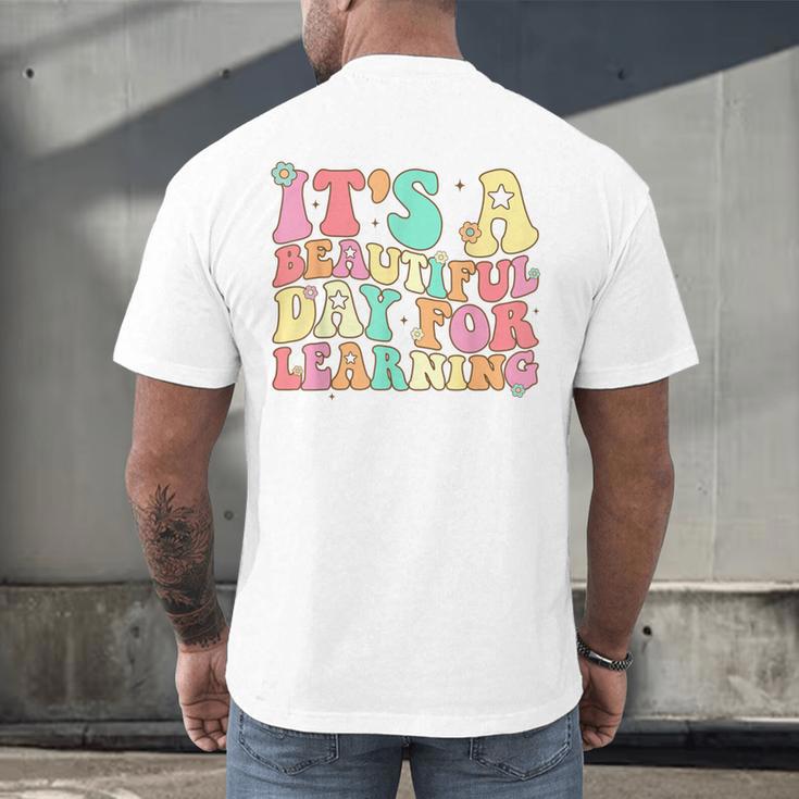 It's Beautiful Day For Learning Retro Teacher Students Women Men's Back Print T-Shirt, gift for family, gift for coworker