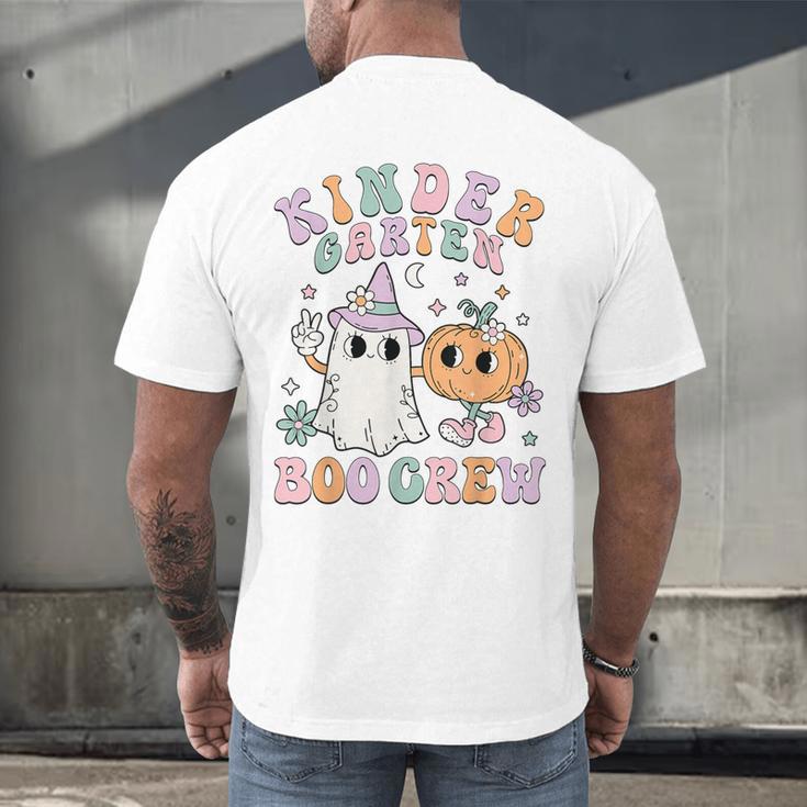 Kindergarten Boo Crew Halloween Floral Ghost Kinder Teacher Men's Back Print T-Shirt, gift for family, gift for coworker Kindergarten Boo Crew Halloween Floral Ghost Kinder Teacher Men's Back Print T-Shirt, gift for family, gift for coworker