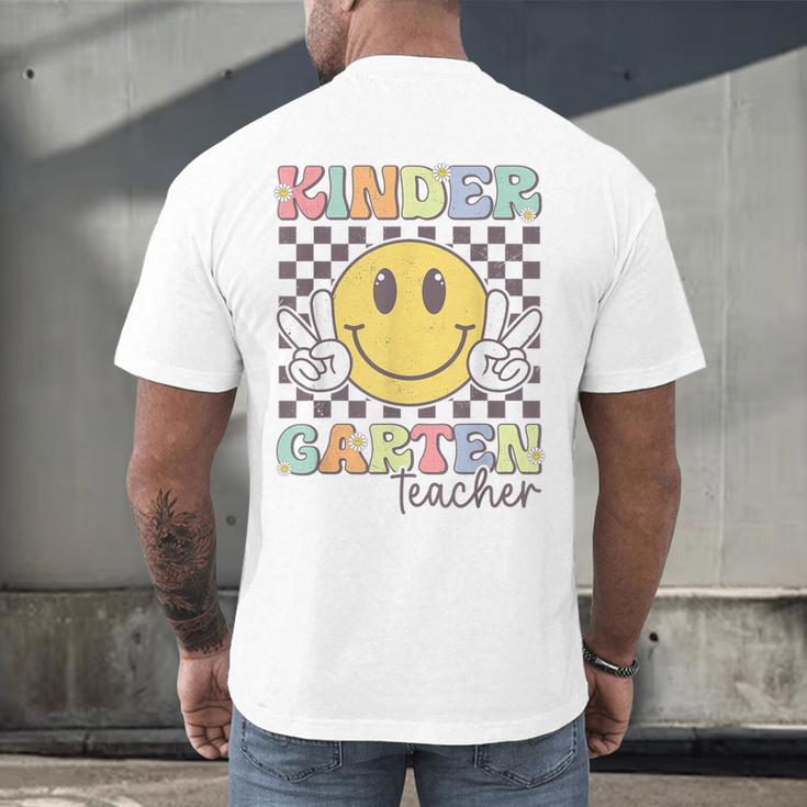 Kindergarten Teacher Team Hippie Smile Face Back To School Men's Back Print T-Shirt, gift for family, gift for coworker Kindergarten Teacher Team Hippie Smile Face Back To School Men's Back Print T-Shirt, gift for family, gift for coworker